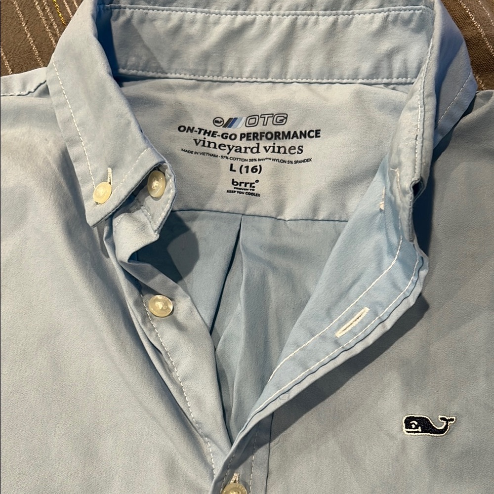 Vineyard Vines Light Blue Button-Down Performance Shirt